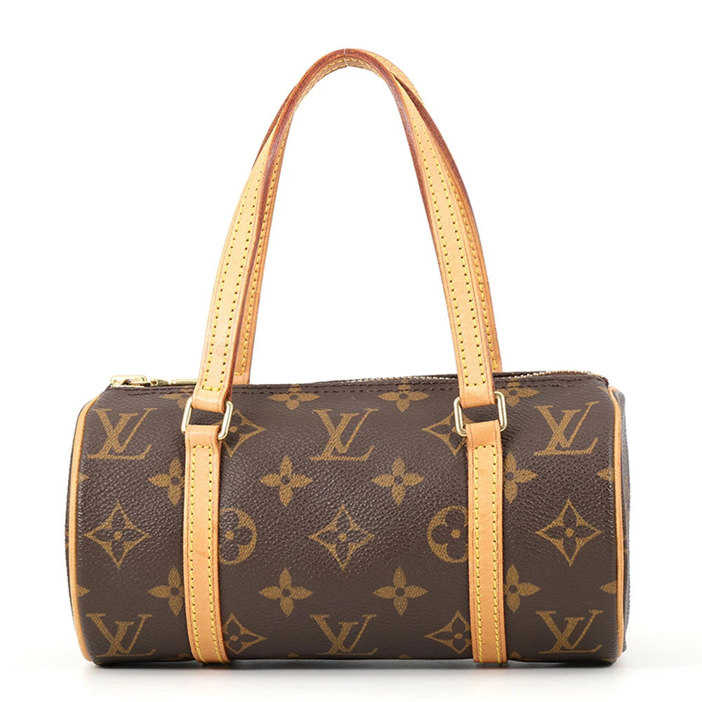 Louis Vuitton Monogram Papillon Bag Pouch Canvas Leather Brown